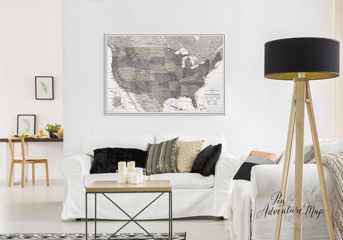 Travel map gallery with home décor examples | Pin Adventure Map