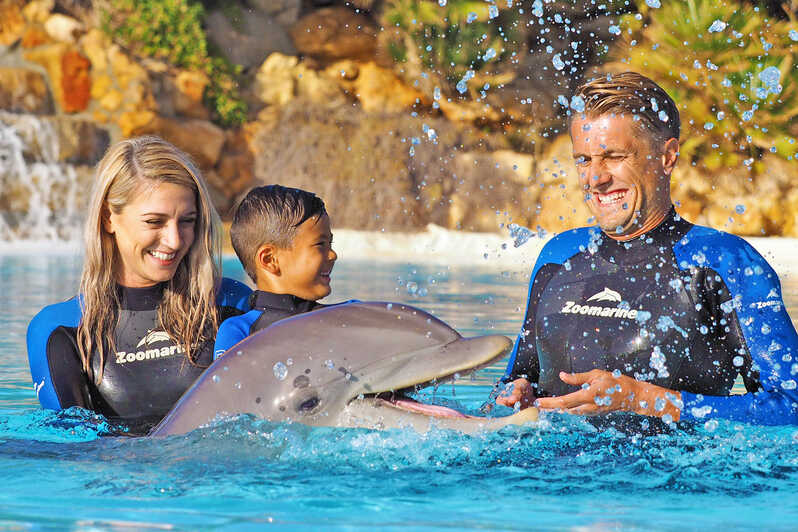 Playing with dolphins at zoomarine park