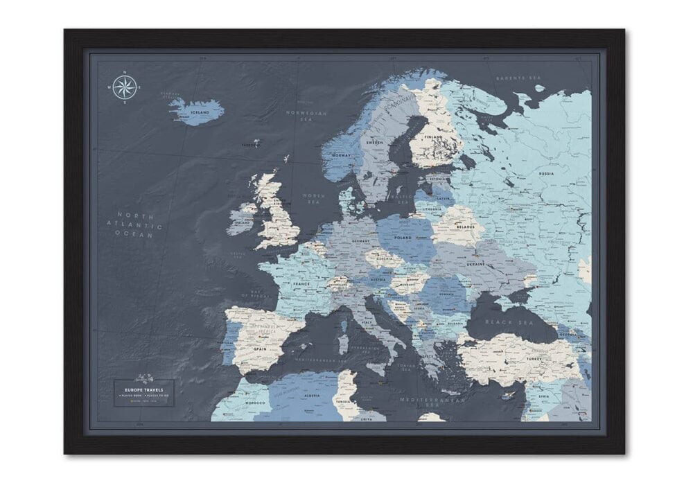 europe travel pin map
