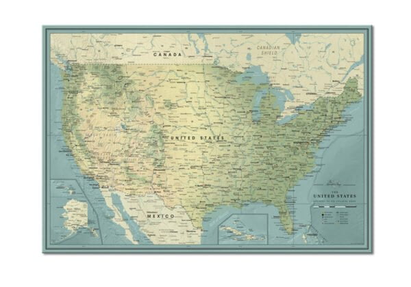 US Poster Travel Map with Push Pins | Premium Quality