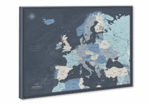 push pin travel map europe