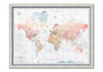soft pastel color framed map